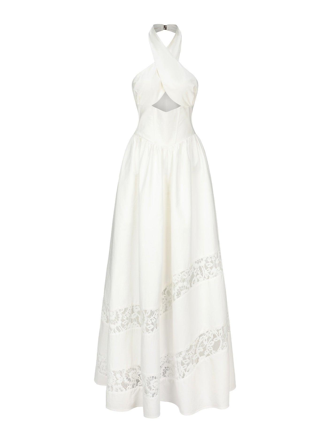 Portia Lace Dress (White) Product Image