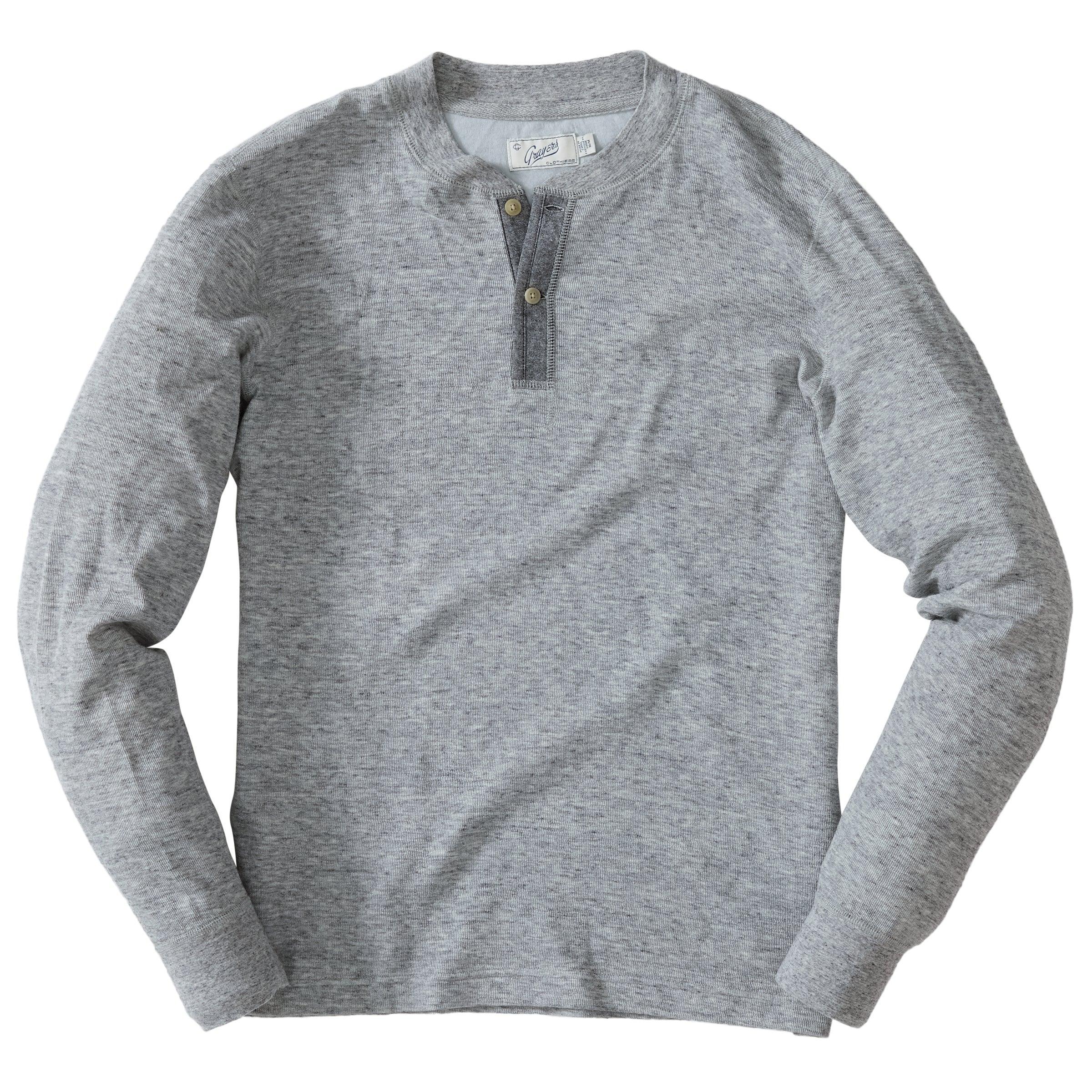 New Windsor Double Cloth Henley - Gray Heather Product Image