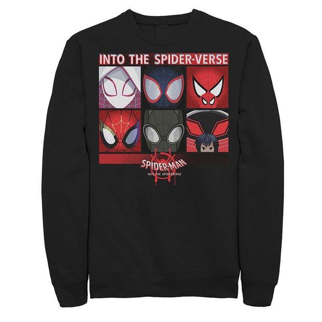 Mens Marvel Spider-Man Spiderverse Square Group Graphic Fleece Pullover Product Image