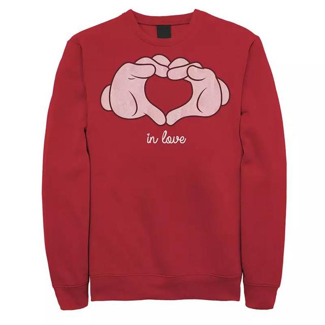 Mens Disney Mickey Mouse Heart Hands In Love Sweatshirt Product Image