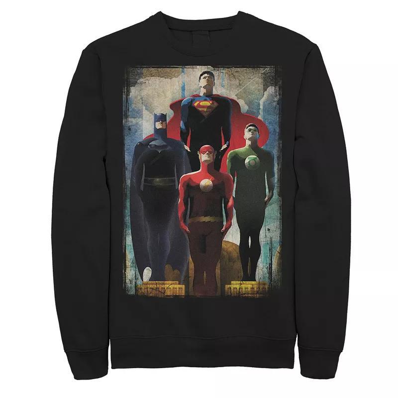 Mens DC Comics Justice League Heroes Look Up Sweatshirt Grey Heather product image