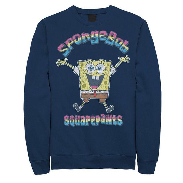 Mens Nickelodeon SpongeBob SquarePants Rainbow Logo Sweatshirt Blue Product Image