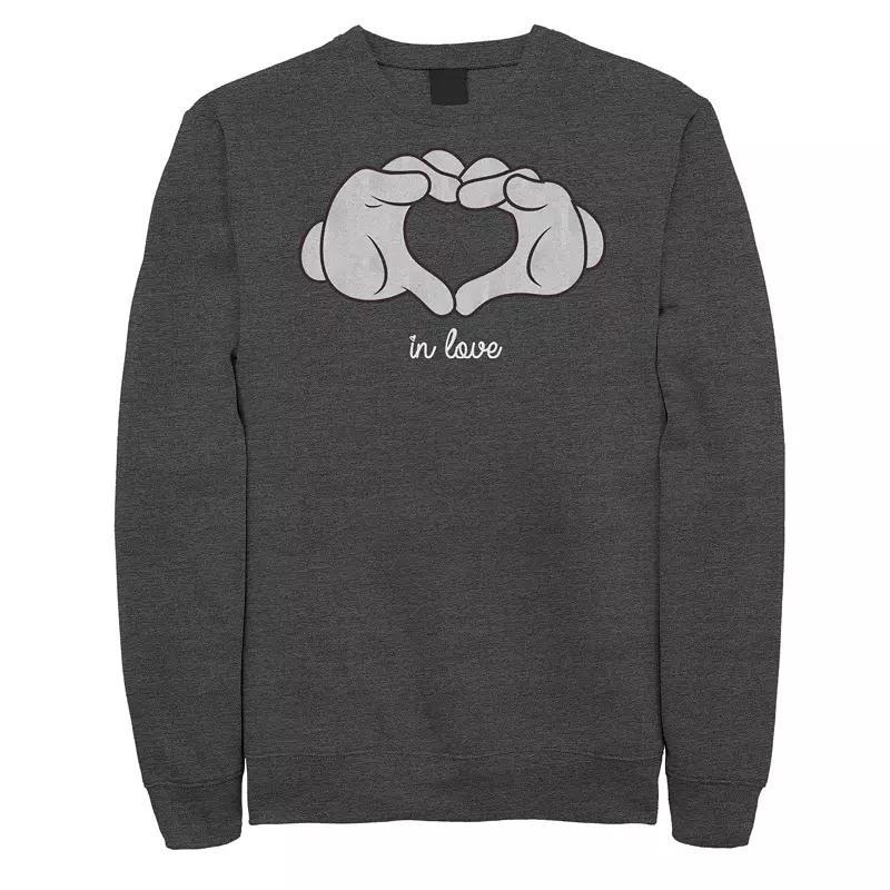 Mens Disney Mickey Mouse Heart Hands In Love Sweatshirt Product Image