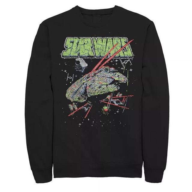 Disneys Star Wars Mens Millennium Falcon Block Text Logo Fleece Product Image