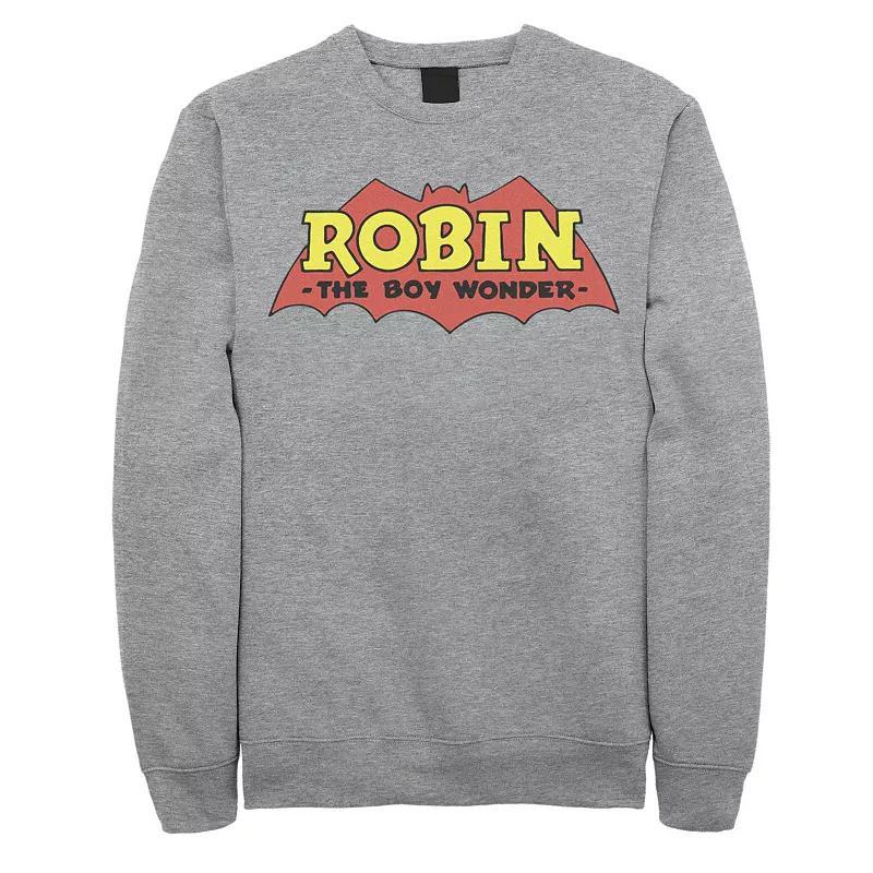 Mens DC Comics Robin The Boy Wonder Classic Logo Sweatshirt Athletic Grey Product Image