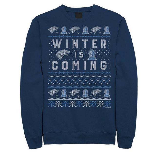 Mens Game of Thrones Holidays Winter Is Coming Sweatshirt Blue Product Image