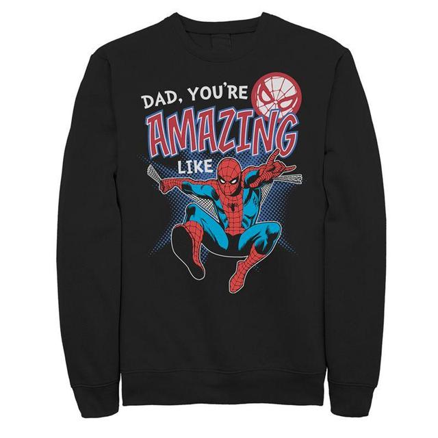 Mens Marvel Dad Amazing Like Spider-Man Sweatshirt Black Product Image