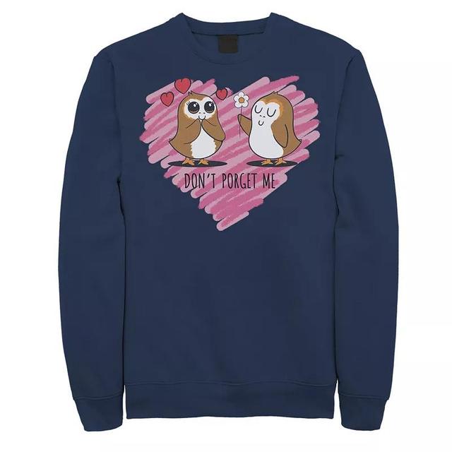 Mens Star Wars Valentines Dont Porget Sketch Heart Sweatshirt Blue Product Image