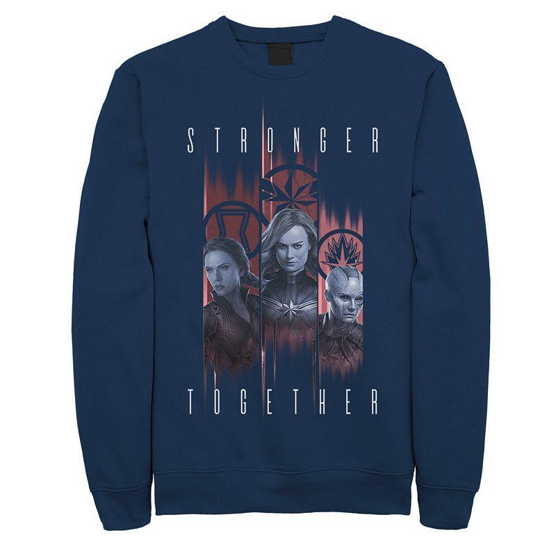 Mens Avengers Endgame Stronger Trio Pullover Blue Product Image