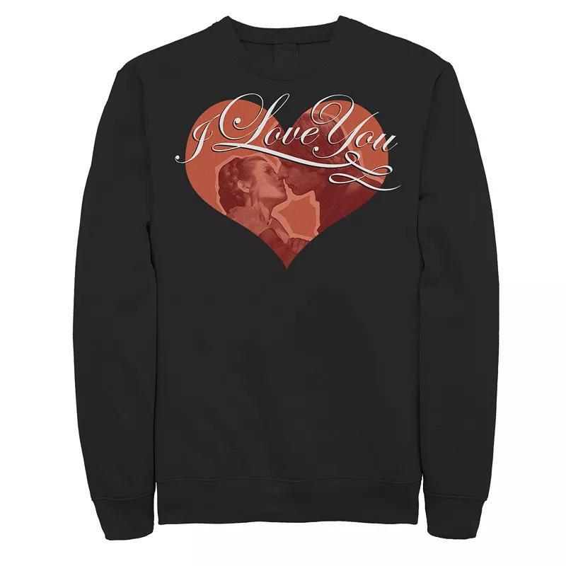 Disneys Lilo & Stitch Valentines Day Heart Stitch Mens Sweatshirt Blue Product Image