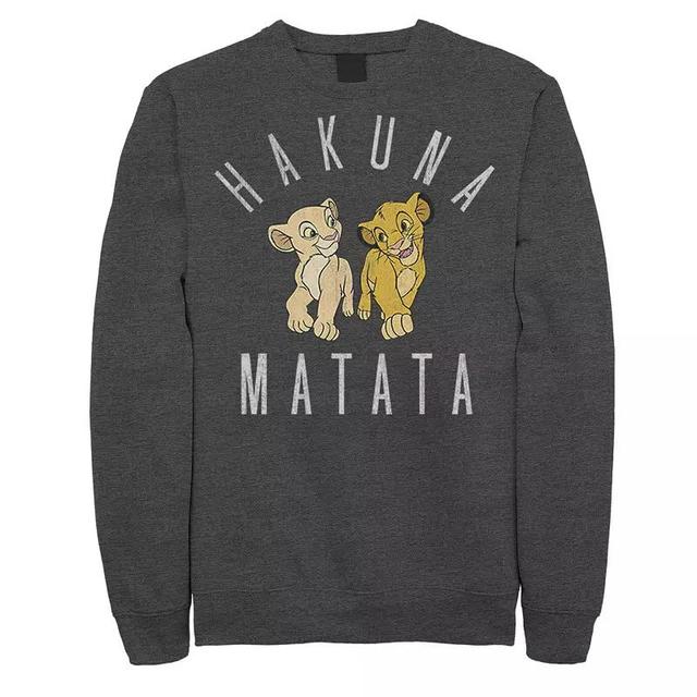 Disneys The Lion King Simba Nala Mens Hakuna Matata Sweatshirt Grey Heather Product Image