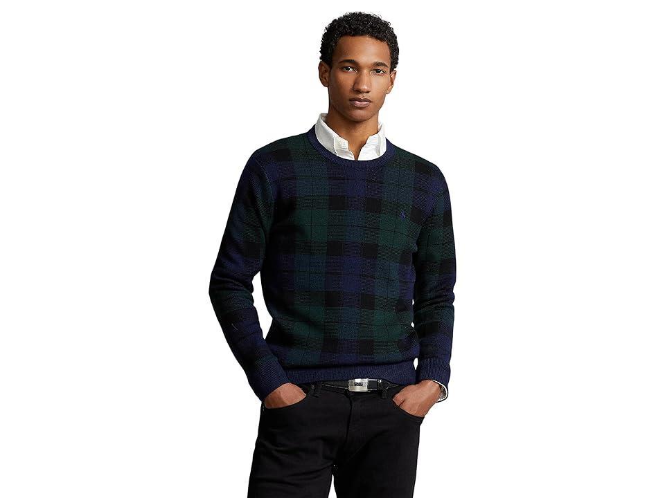 Polo Ralph Lauren Plaid Washable Wool Sweater (Blackwatch Combo) Men's Sweater Product Image