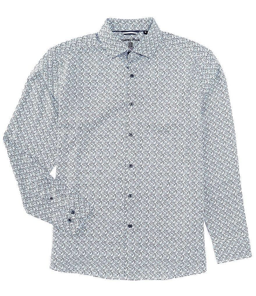 Visconti Performance Stretch Link Print Long Sleeve Woven Shirt product image