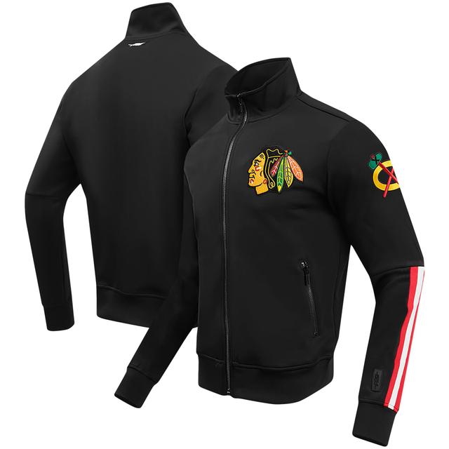Mens Pro Standard Black Chicago Blackhawks Classic Chenille Full-Zip Track Jacket Product Image
