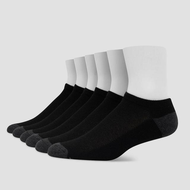 Hanes Premium Mens X-Temp Breathable No Show Socks 6pk - Black 6-12 Product Image