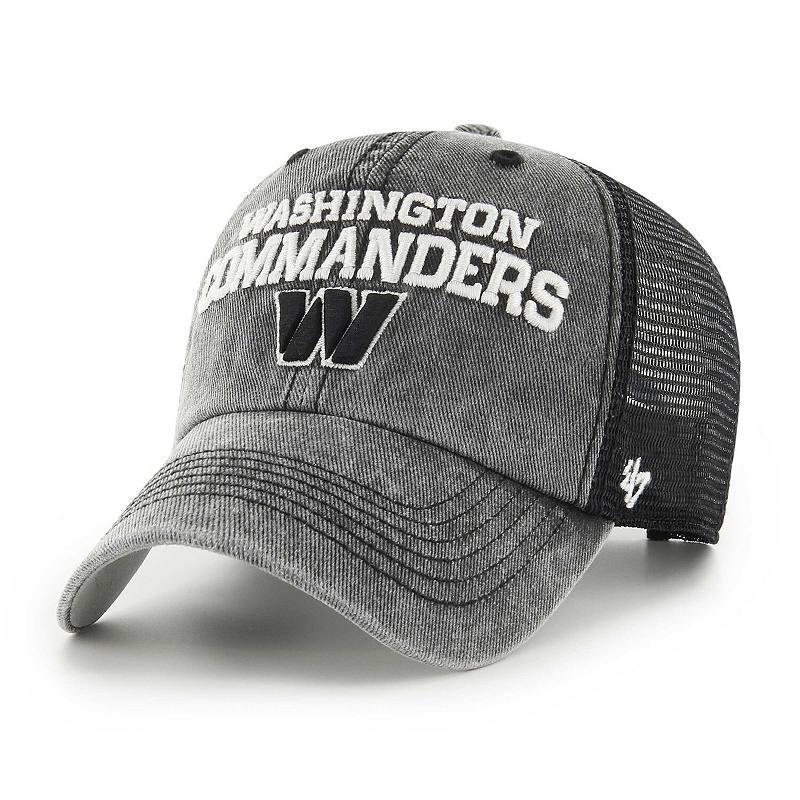 Mens 47 Black Washington Commanders Drumlin Trucker Clean Up Snapback Hat Product Image