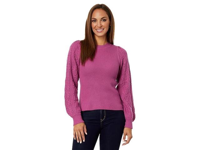 Splendid Phoebe Pointelle Sweater (Magenta) Women's Sweater Product Image