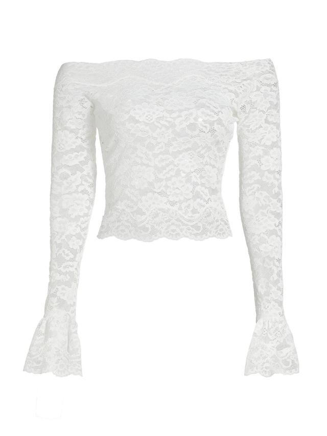 Womens Maribeth Lace Off-The-Shoulder Top Product Image