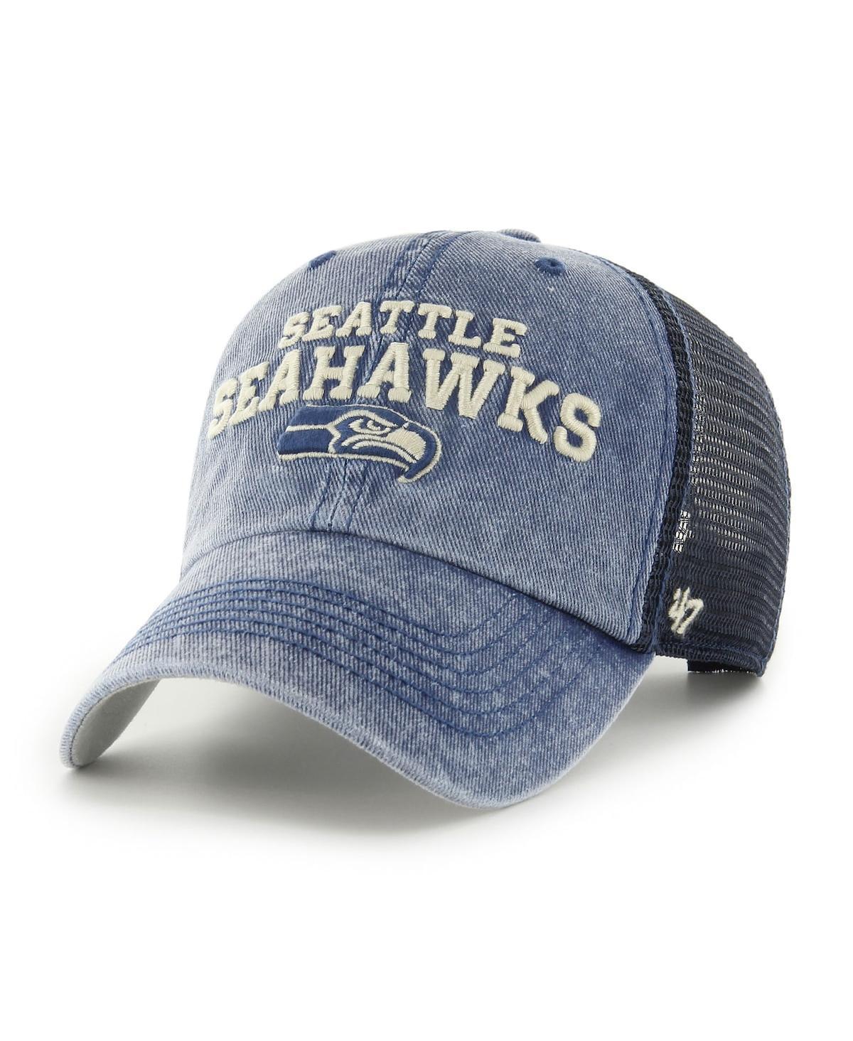 Mens 47 College Seattle Seahawks Drumlin Trucker Clean Up Snapback Hat, Blue Product Image