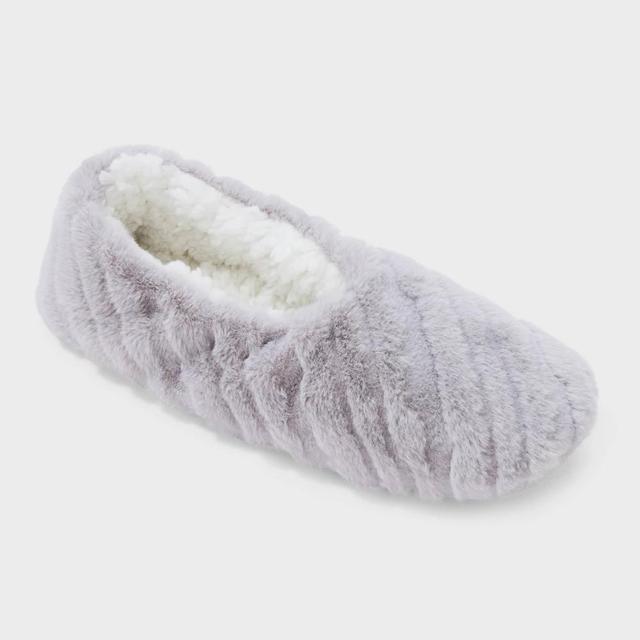 Womens Diagonal Stripe Textured Faux Fur Cozy Pull-On Slipper Socks with Grippers - Auden Light S/M Product Image