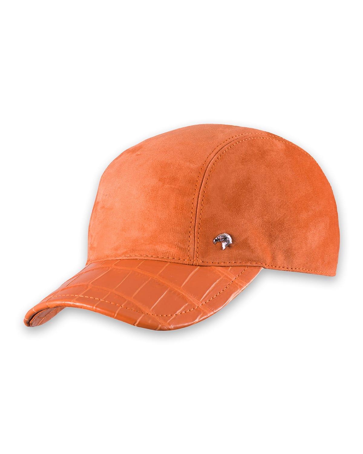 Mens Eagle Suede/Crocodile Leather Baseball Hat Product Image