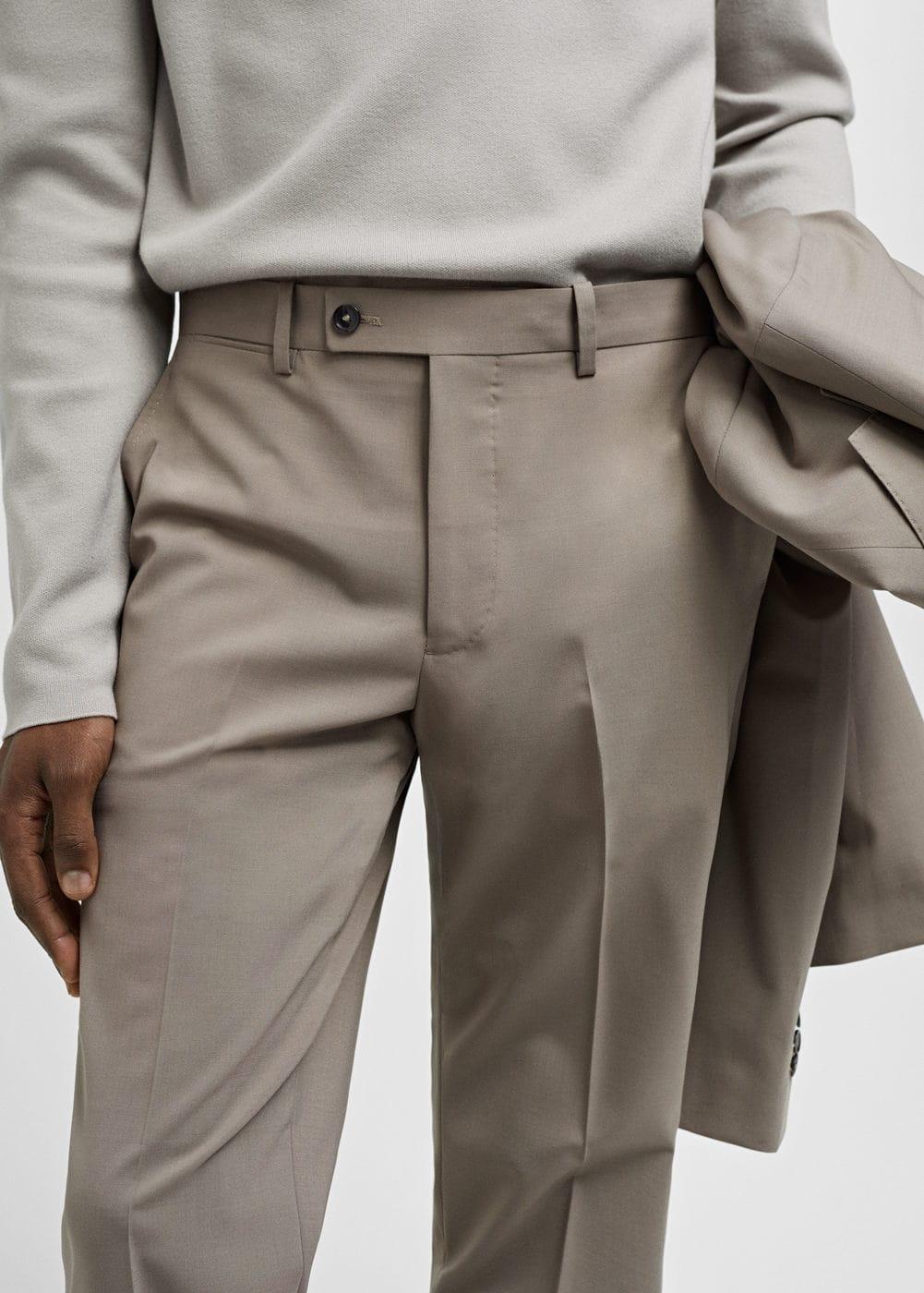 MANGO MAN - Slim fit wool suit pants light/pastel greyMen Product Image