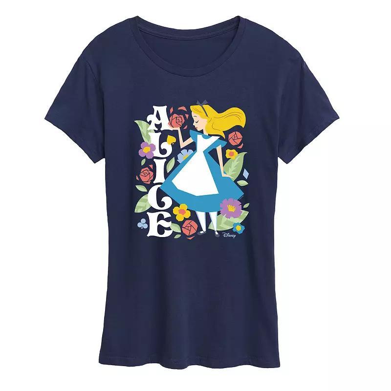 Disneys Alice in Wonderland Womens Botanical Graphic Tee Product Image