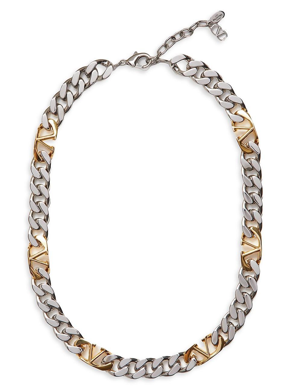 Womens VLogo Chain Metal Necklace Product Image