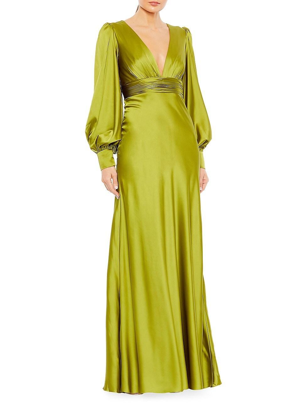 Womens Ieena Satin Bishop-Sleeve Gown Product Image