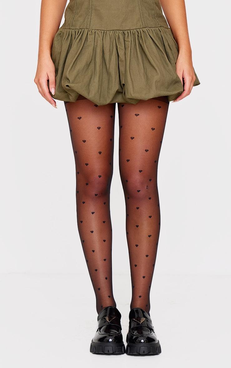 Black Heart Patterned Tights product image