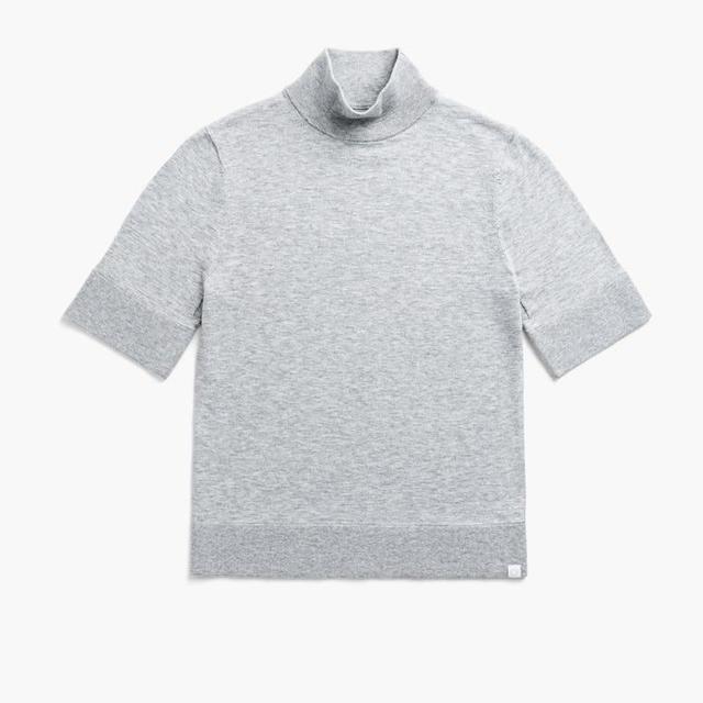 Nickel Grey Heather Women’s Atlas Air Short Sleeve Mockneck Product Image