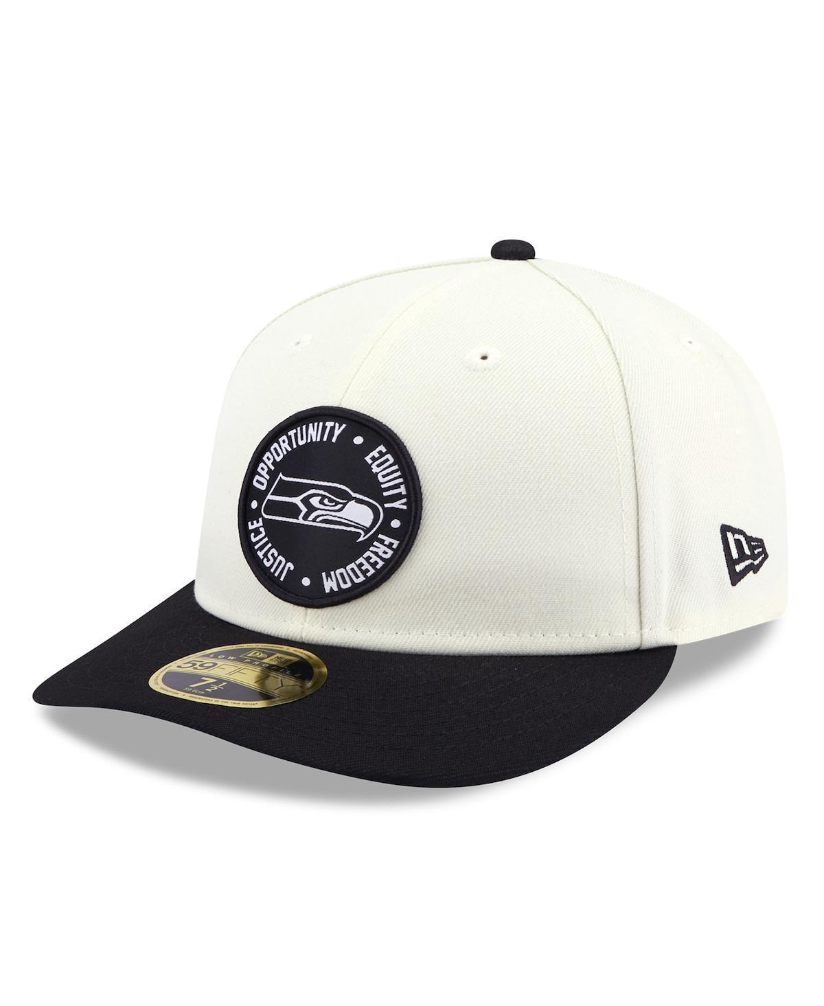 Men's New Era Cream/Black Seattle Seahawks 2022 Inspire Change  59FIFTY Low Profile Fitted Hat Product Image