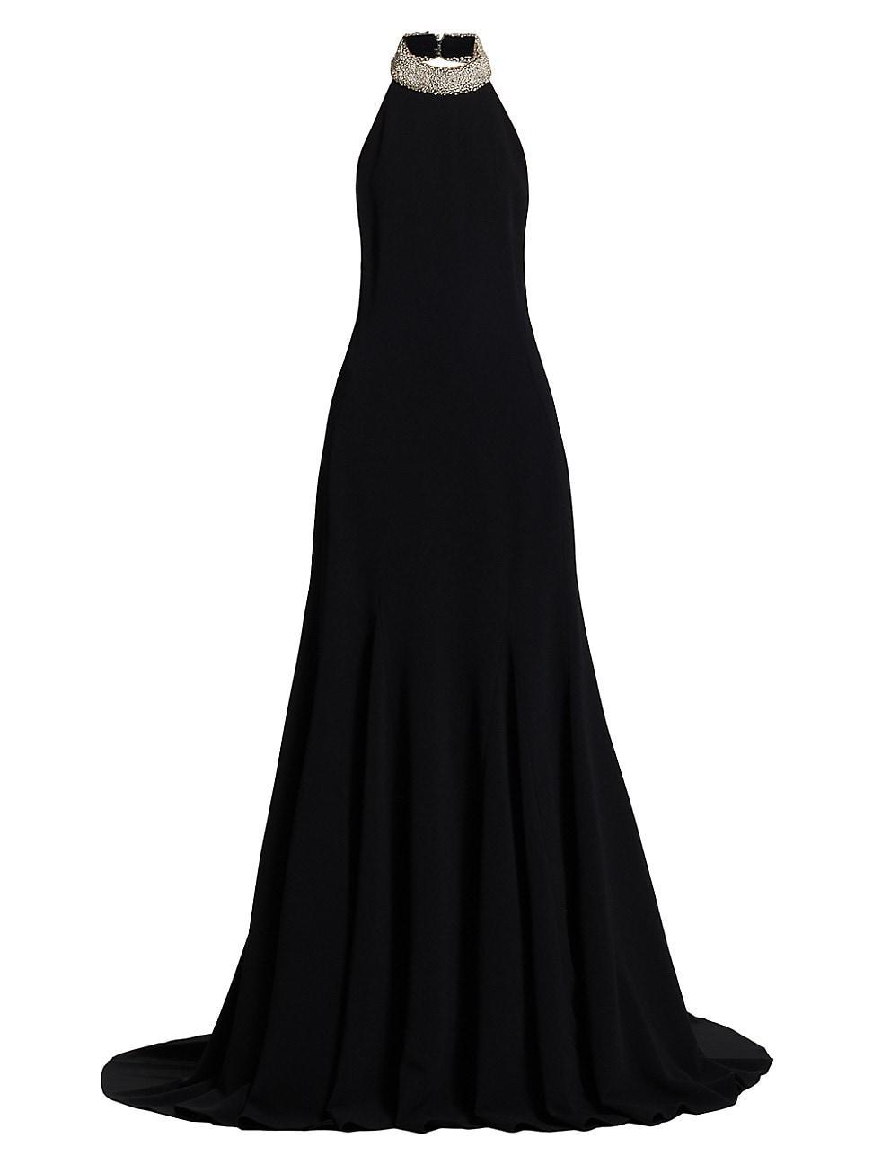 Womens Embellished Neck Sleeveless Gown Product Image