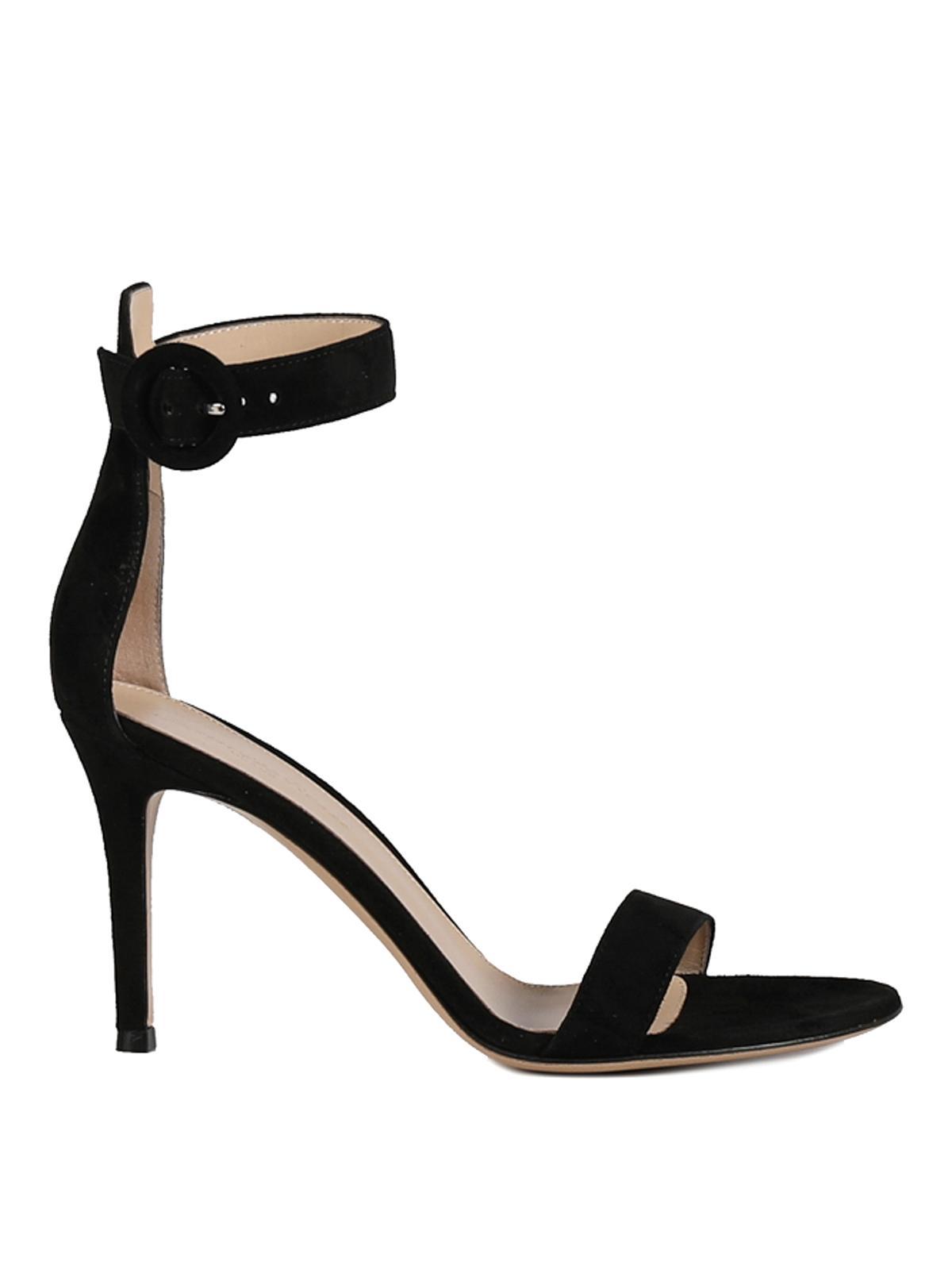 Portofino Ankle Strap Heel In Negro Product Image