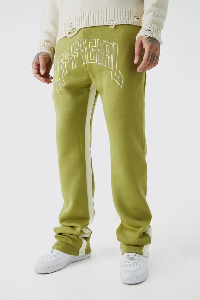 Tall Slim Stacked Official Gusset Sweatpants | boohooMAN USA Product Image