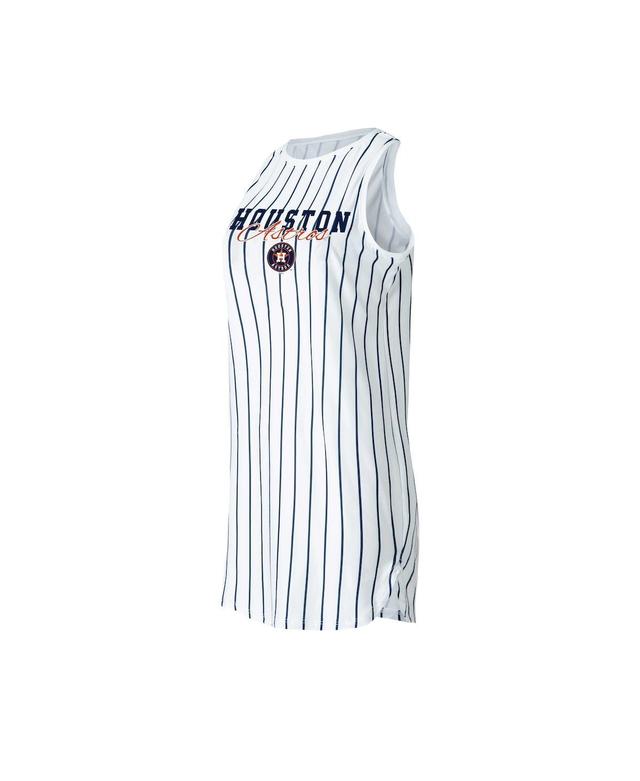 Womens Concepts Sport White Houston Astros Reel Pinstripe Knit Sleeveless Nightshirt Product Image