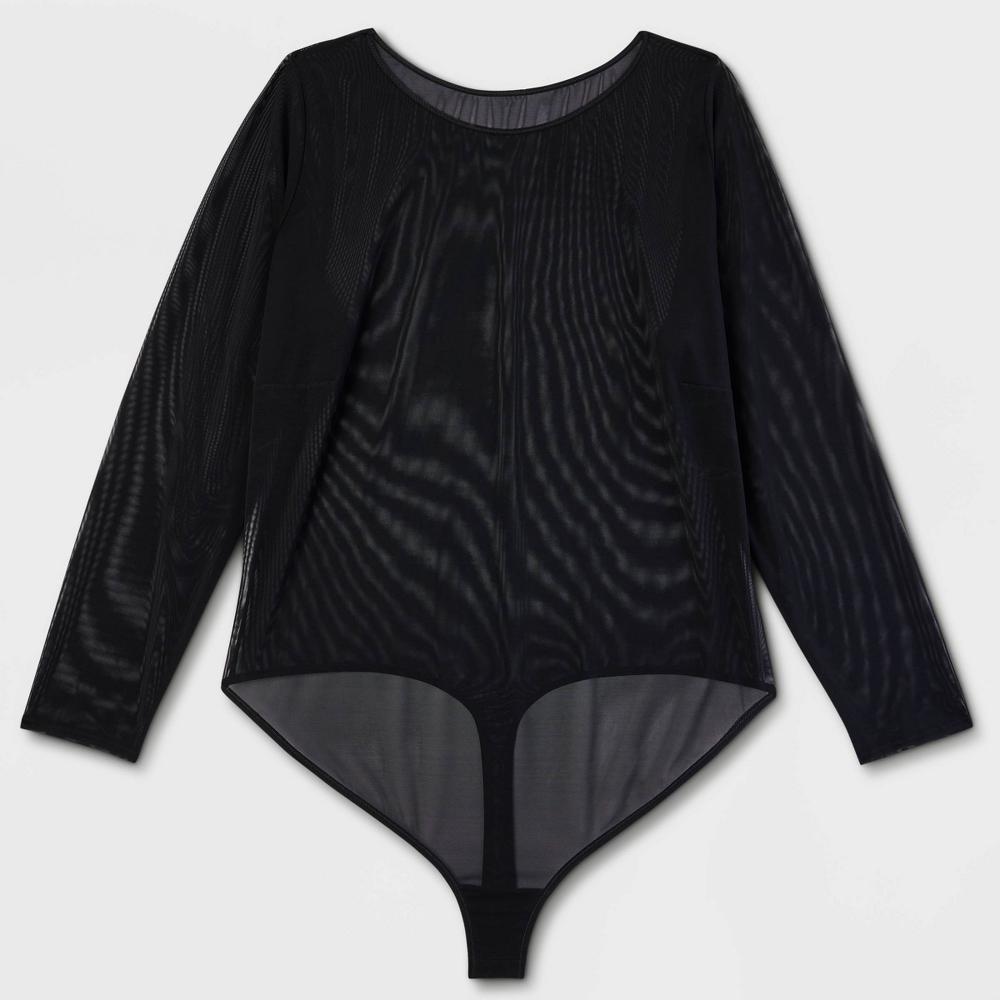 Womens Mesh Long Sleeve Bodysuit - Auden 1X Product Image