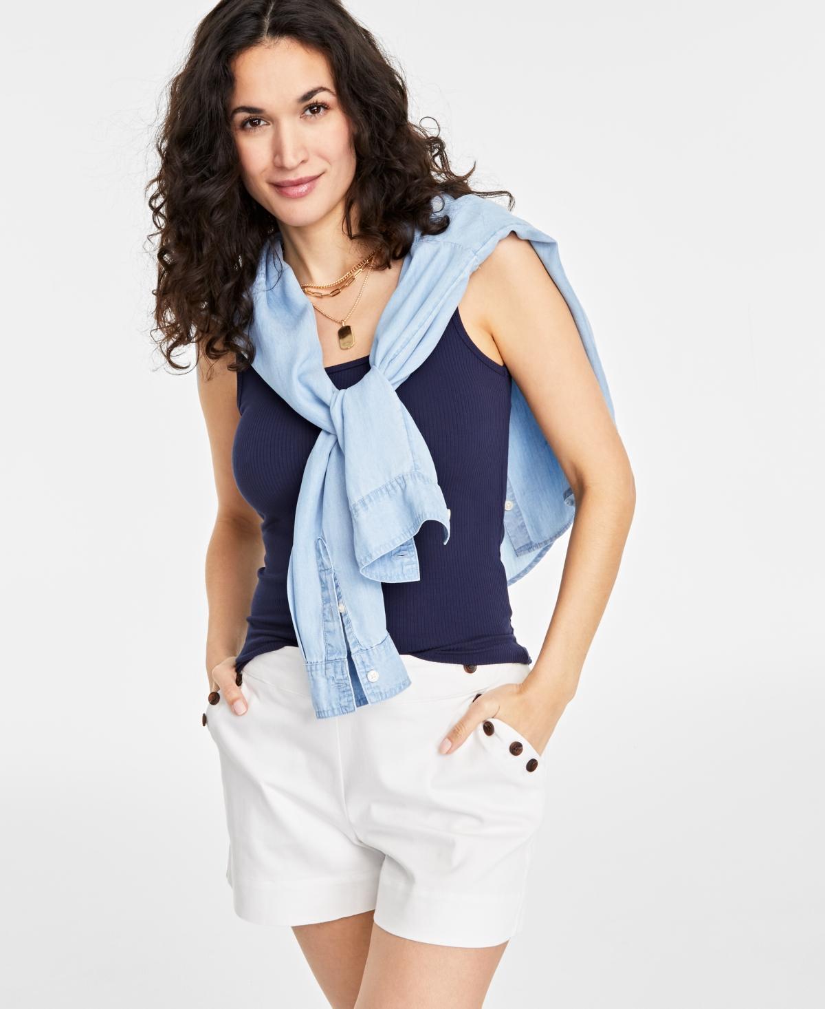 On 34th Womens Ribbed Square-Neck Tank, Created for Macys Product Image