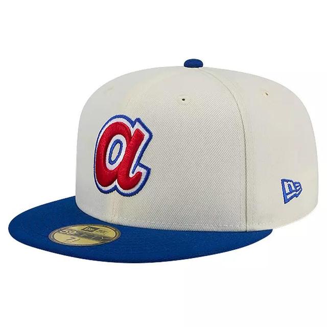 Mens New Era Cream Atlanta Braves Cooperstown Collection Chrome 59FIFTY Fitted Hat Product Image