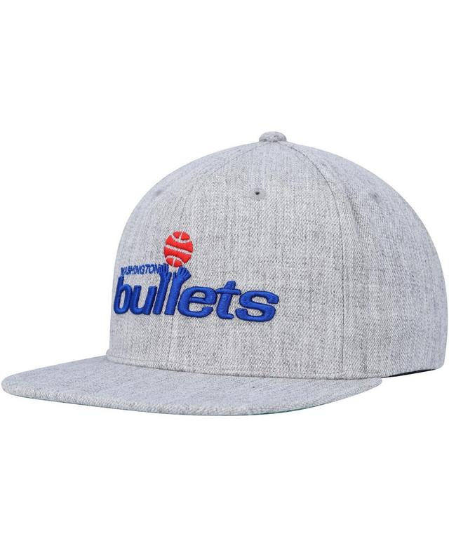 Mens Mitchell & Ness Heather Gray Washington Bullets Hardwood Classics 2.0 Snapback Hat Product Image