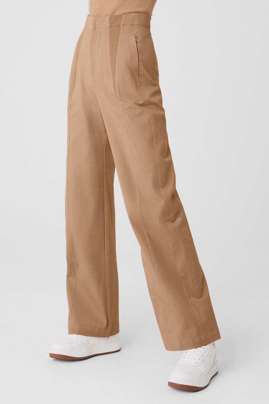 High-Waist On Point Moto Trouser - Toasted Almond Product Image