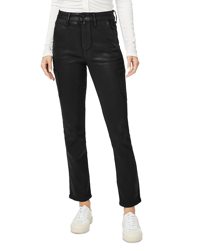 PAIGE Jolie Coated Slim Straight Leg Cargo Pants Product Image