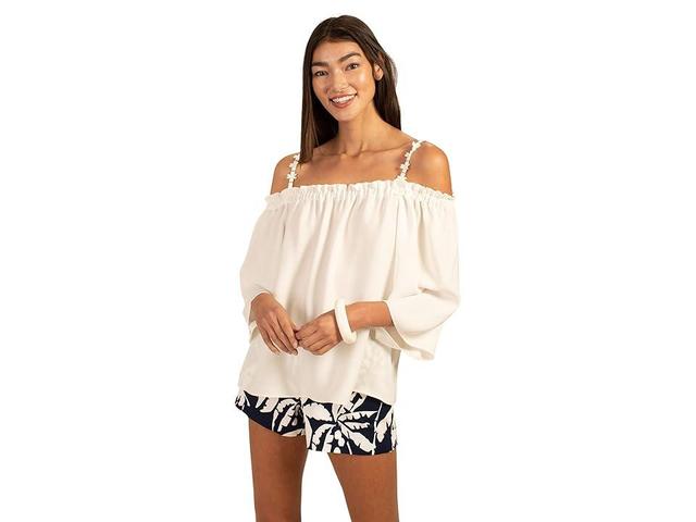 Trina Turk Promenade Top (Whitewash) Women's Clothing Product Image