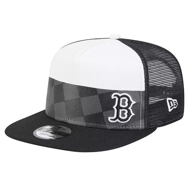 Mens New Era Boston Red Sox Checkmate Trucker 9FIFTY Snapback Hat Product Image