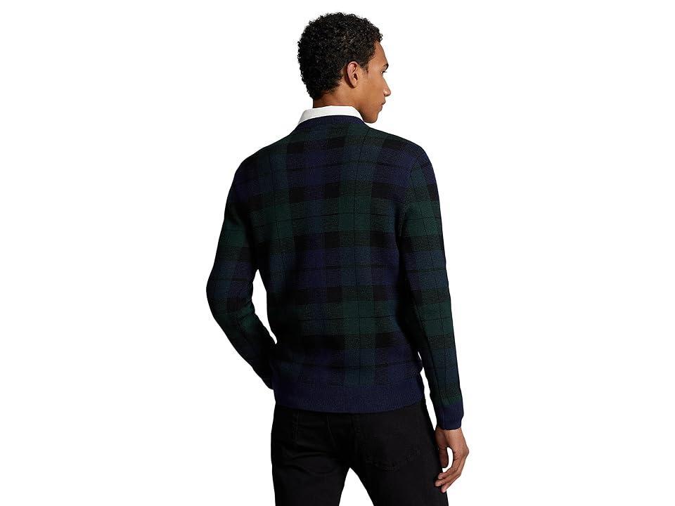 Polo Ralph Lauren Plaid Washable Wool Sweater (Blackwatch Combo) Men's Sweater Product Image