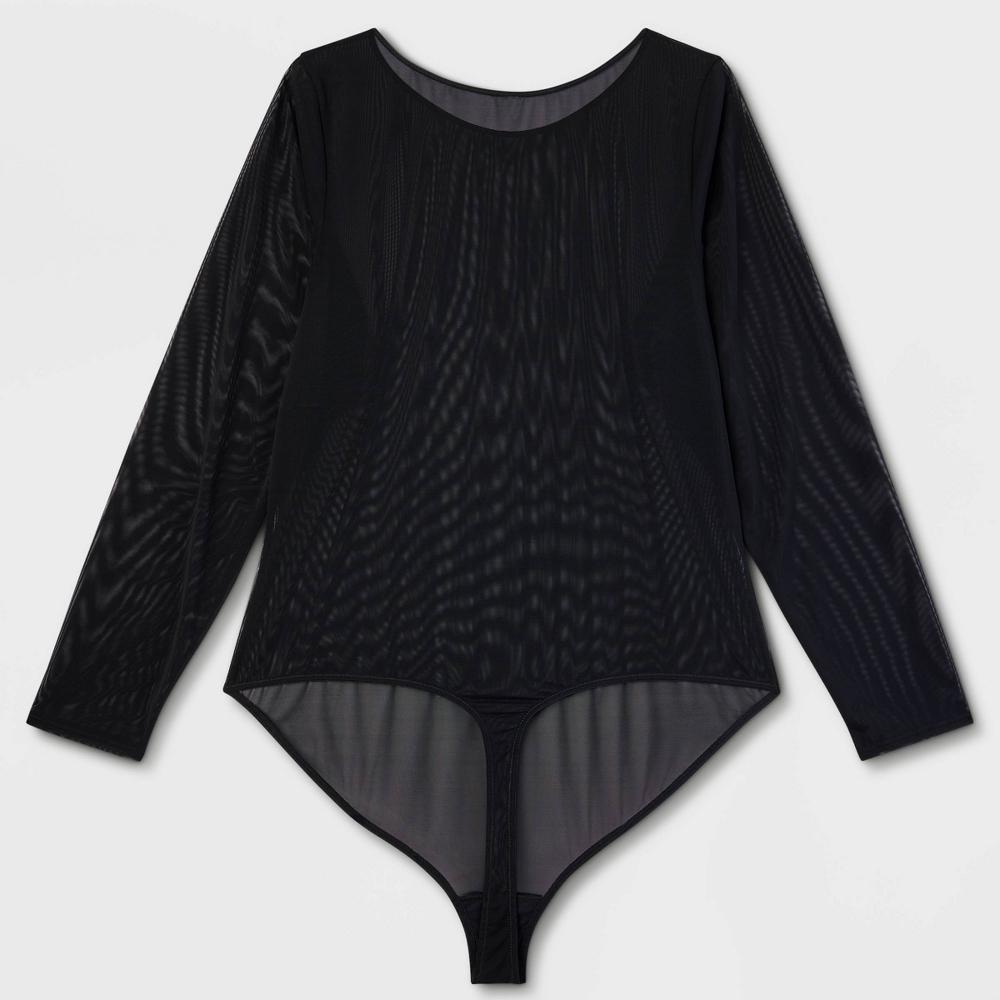 Womens Mesh Long Sleeve Bodysuit - Auden 1X Product Image