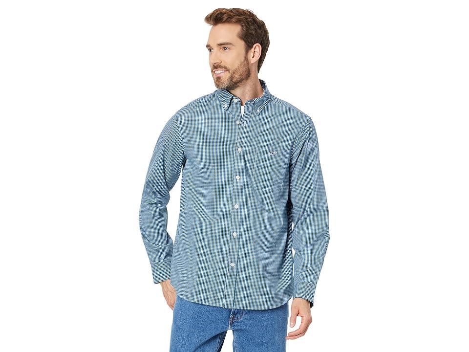 Vineyard Vines Small Check Stretch Poplin Shirt (Check Hull ) Men's Jacket Product Image