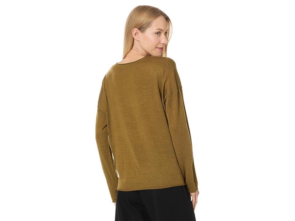 Eileen Fisher Crew Neck Sweater (Goldleaf) Women's Sweater Product Image