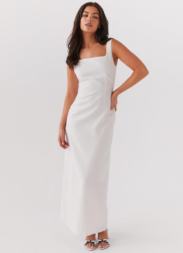 Melina Linen Maxi Dress - White Product Image