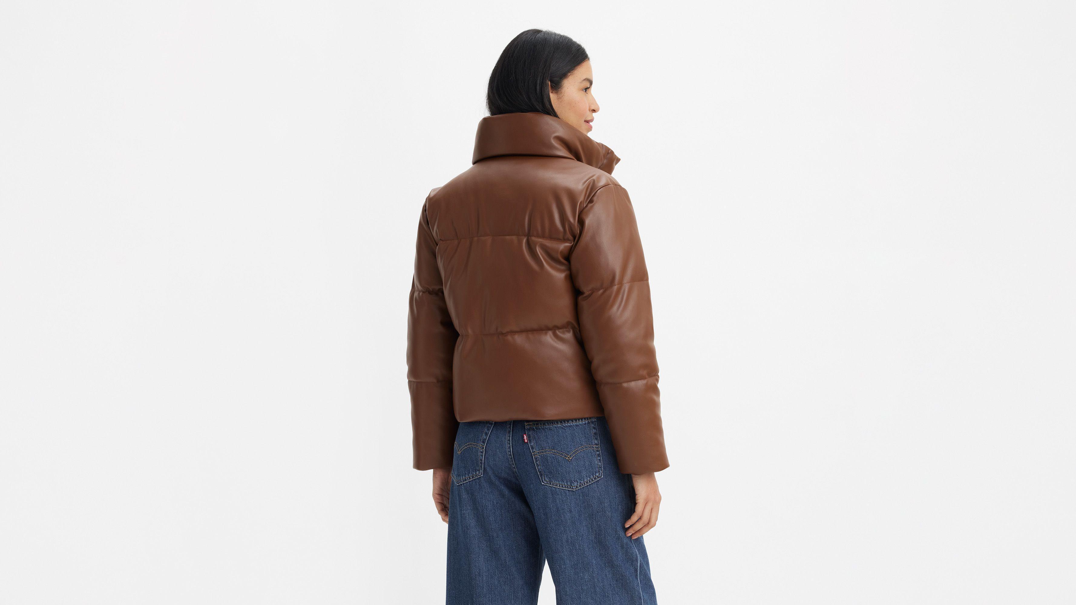 Levis Faux Leather Puffer Jacket - Womens Product Image